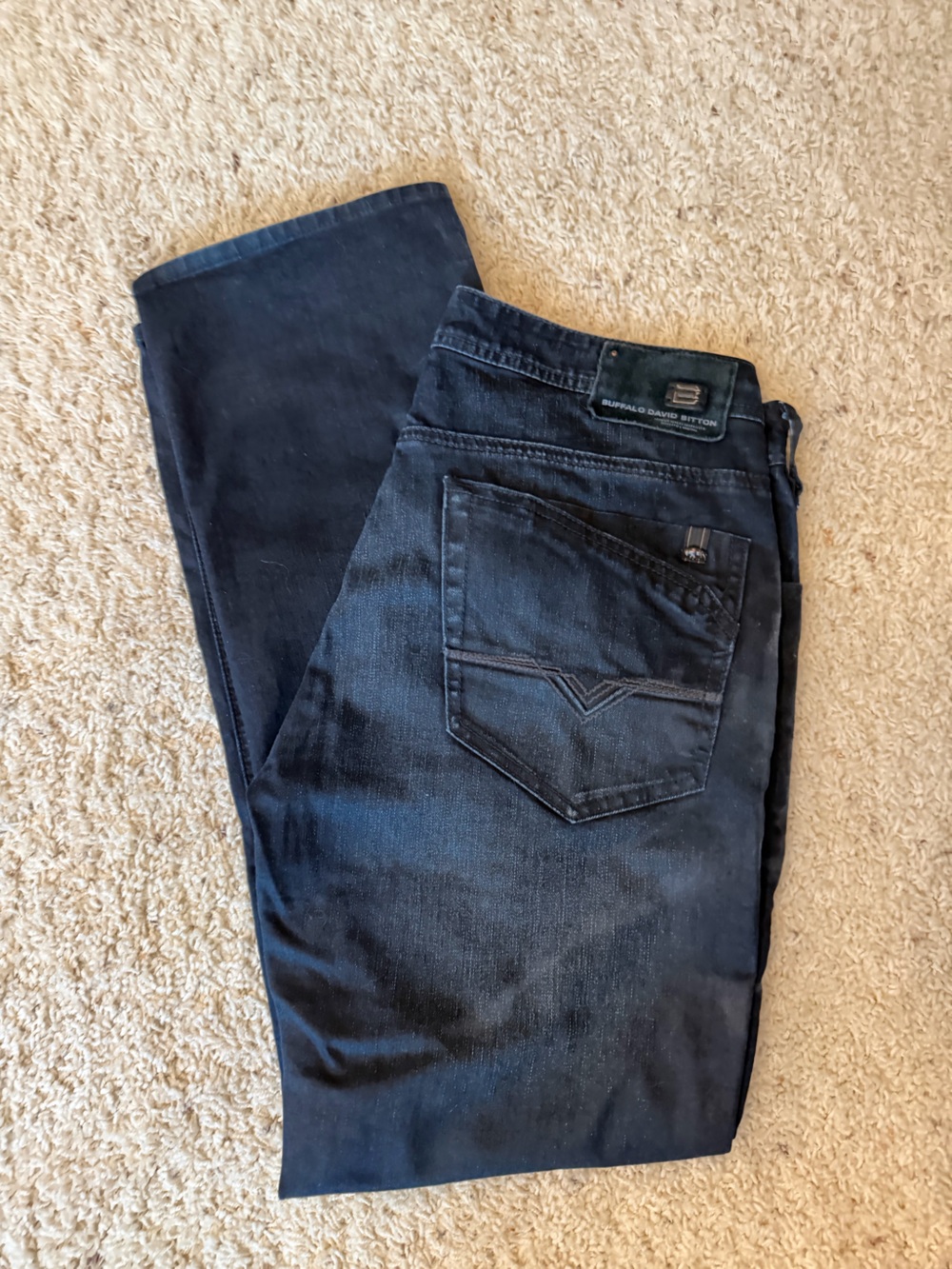 Buffalo David Bitton Men's Slim Straight Jeans in Dark Blue
